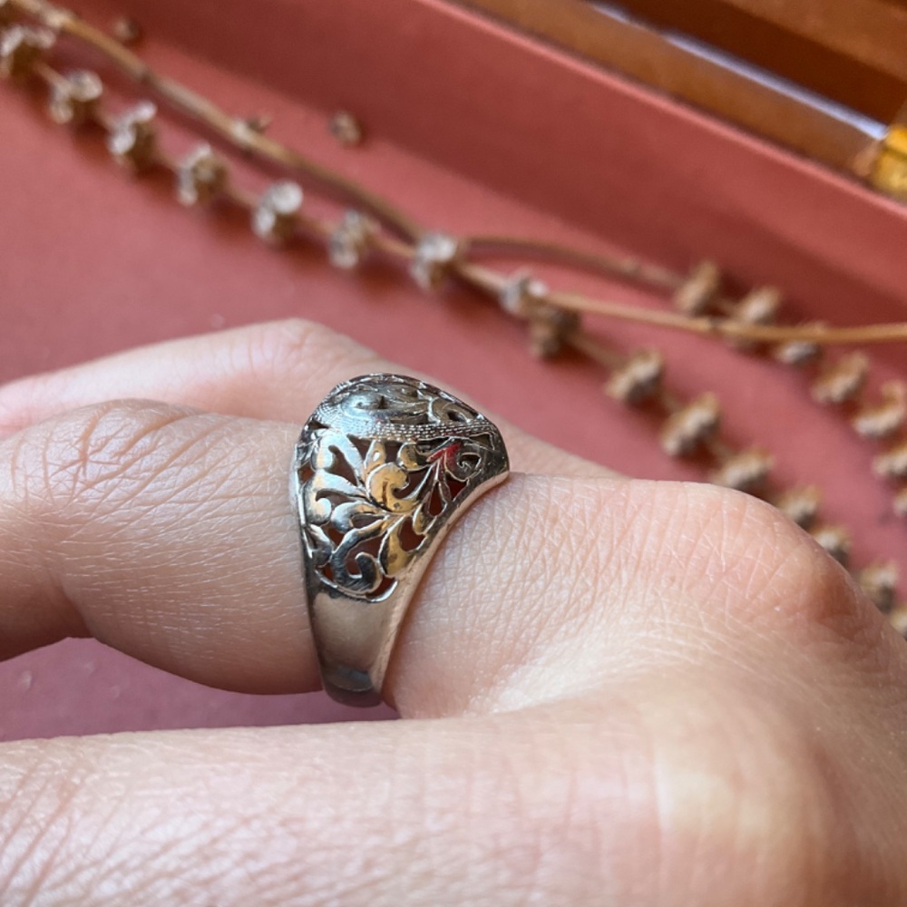 Thai Filagree Sterling Heart Ring - Picture 2 of 7
